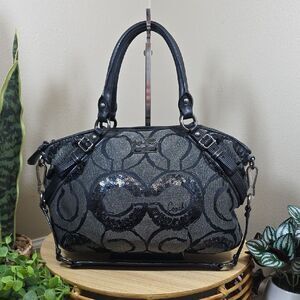 Coach Madison Sophia Op Art Sequin Satchel